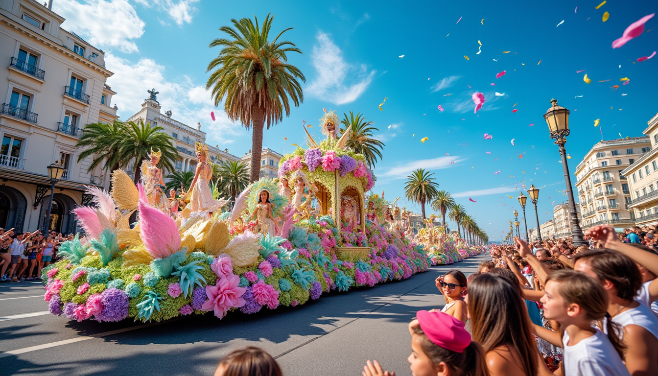 découvrez le carnaval de nice, une célébration vibrante et pleine de couleurs ! réservez votre voyage organisé pour vivre des parades spectaculaires, des costumes éblouissants et une ambiance festive inoubliable sur la côte d'azur.